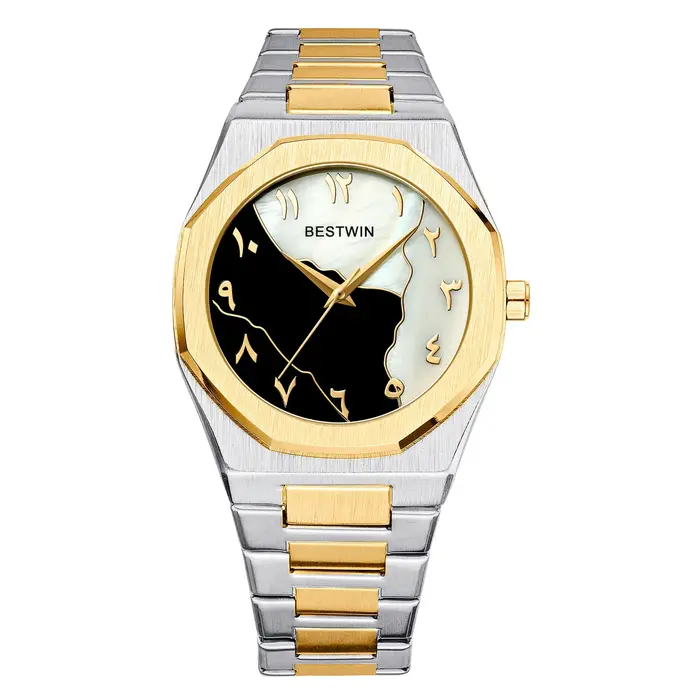 Reloj hombre BESTWIN cadran créatif montres montre pour hommes coque en or visage affaires