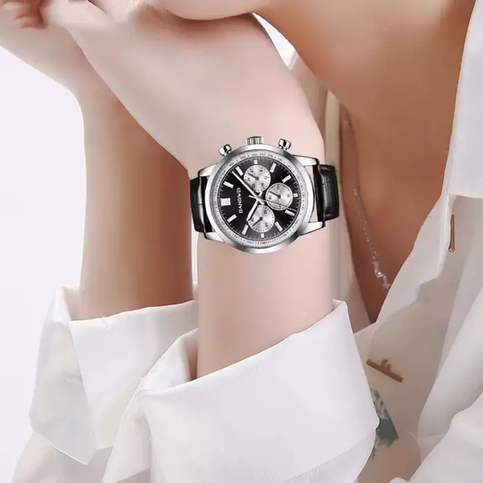 Montre LIGE élégante pour femmes, quartz, chronographe, étanche, lumineuse, idéale pour affaires et sport, avec affichage double numérique et roman