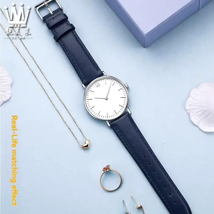 Bracelet de montre en cuir de vachette pour femme