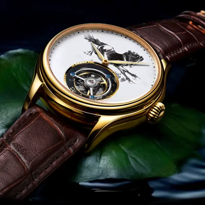 Montre Aesop édition limitée avec tourbillon et double face en pierres précieuses pour homme ocassions spéciales