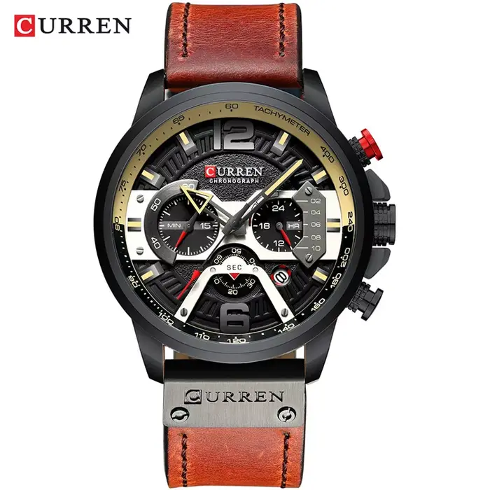CURREN montres de Sport décontractées pour hommes bleu Top marque de luxe militaire en cuir montre-b
