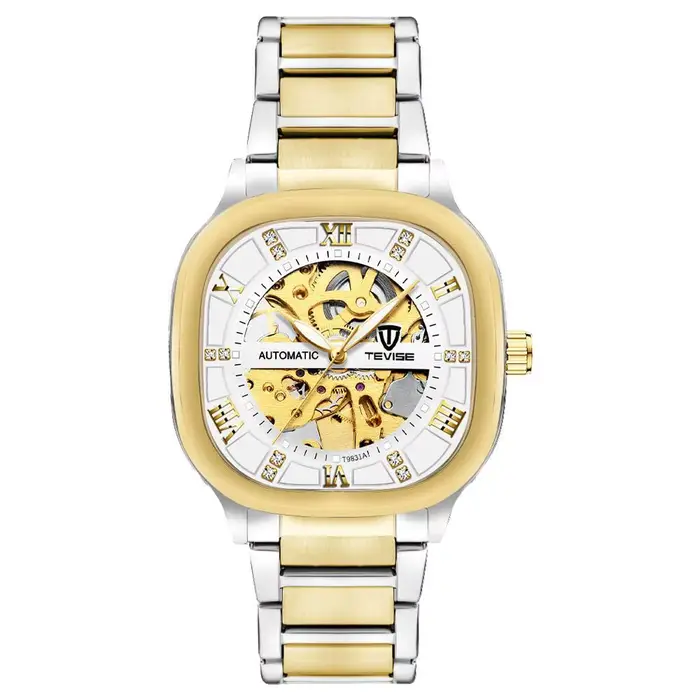 Montre automatique carrée rétro TEVISE pour homme