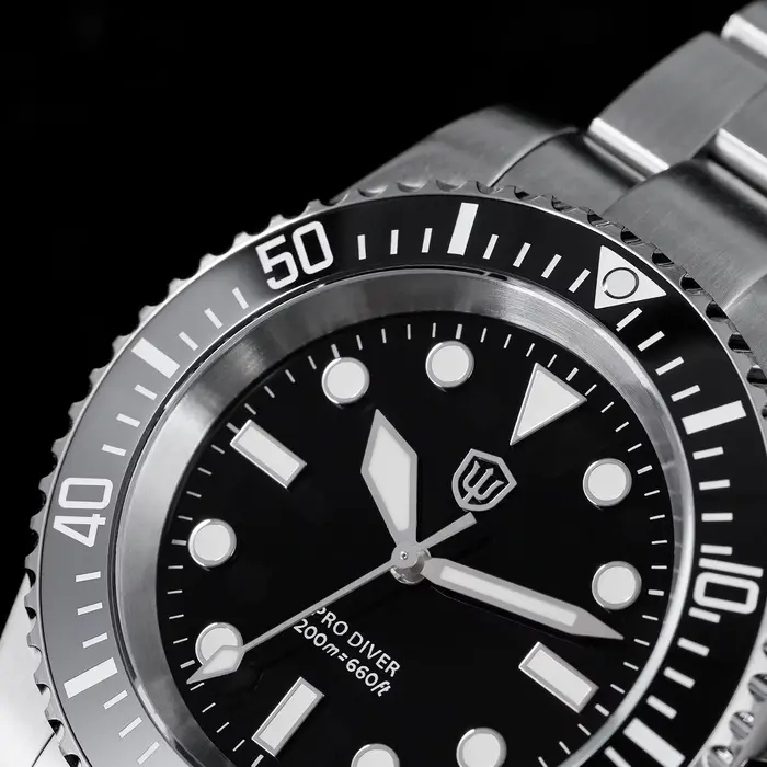 Watchdives WD1680Q V2 Montre de plongée VH31 Sweep Quartz 39mm Saphir 200M Étanche Lunette en céramique BGW9 Lume Acier inoxydable Homme