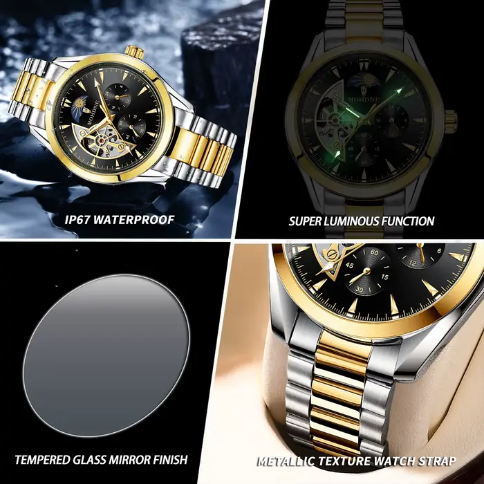 Montre automatique de luxe pour homme BINBOND