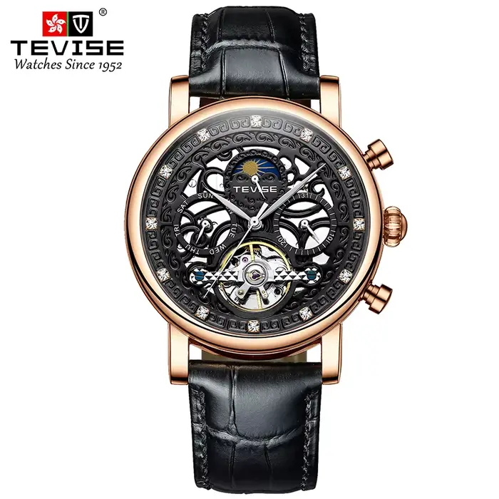 Montre-bracelet mécanique pour homme, style simple, élégante, classique