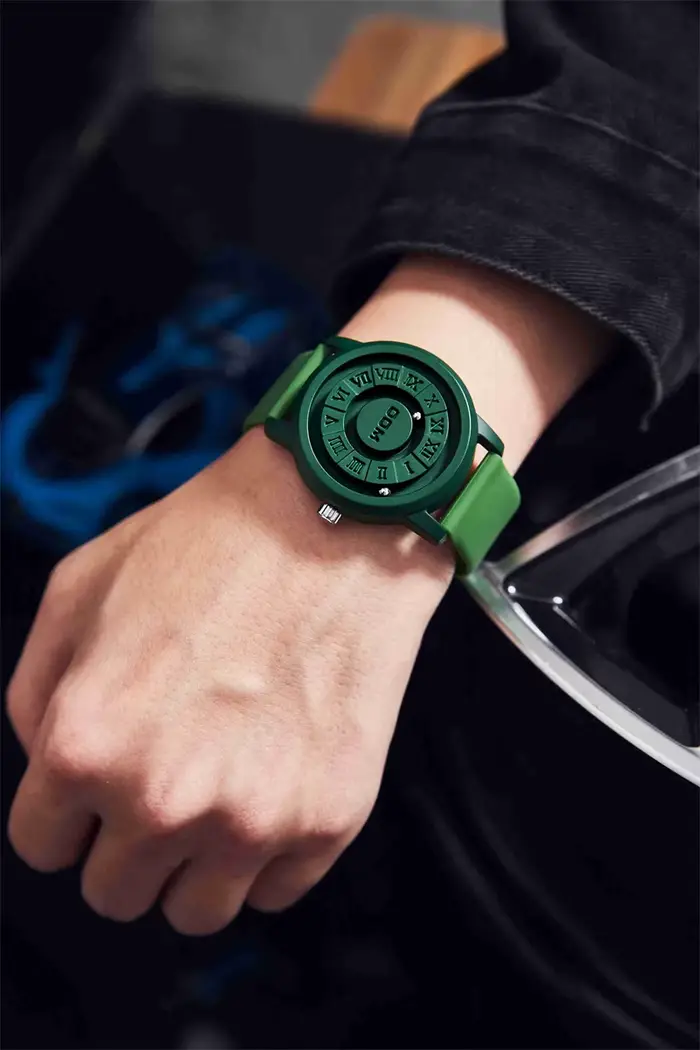 DOM 1345 montre à Quartz de luxe pour femmes et hommes aimant cadeau créatif boule de fer défilant pointeur magnétique