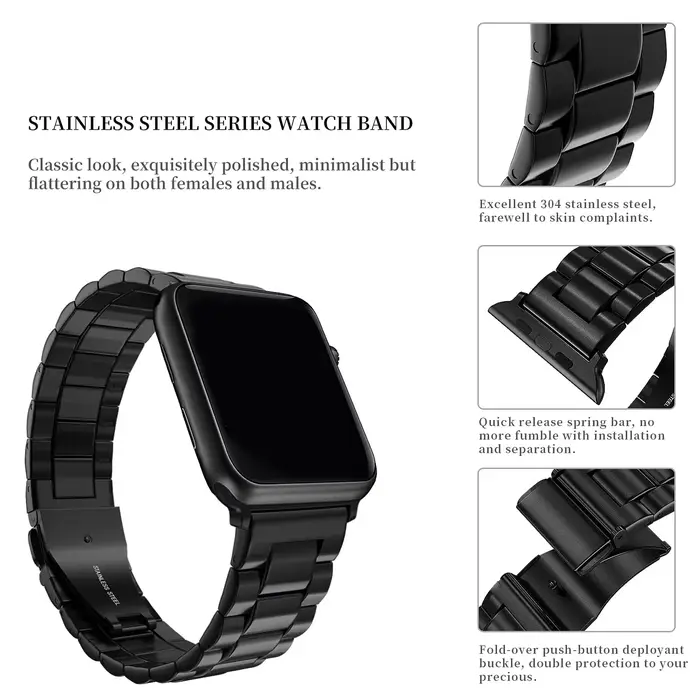 Bracelet pour Bracelet de montre Apple 44mm 40mm 45mm 41mm Ultra 2 49mm 42mm 46mm Bracelet de montre en acier série Iwatch 7 8 9 10 Se 3 4 5 6