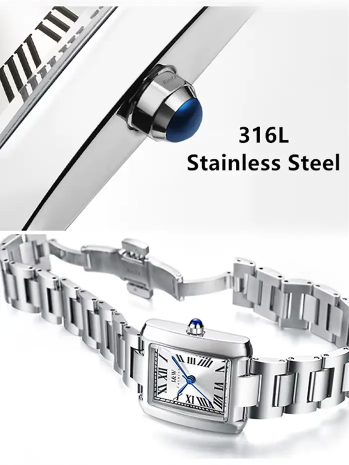 Montre Carnaval de luxe à quartz avec bracelet carré résistant à l'eau pour femmes, idéale pour les occasions spéciales et le quotidien
