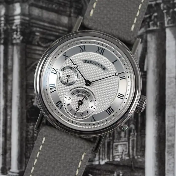Montre-bracelet de luxe Farasute YM24A avec mouvement à quartz, résistance à l'eau, bracelet en cuir et boîtier en acier inoxydable pour homme occassions spéciales