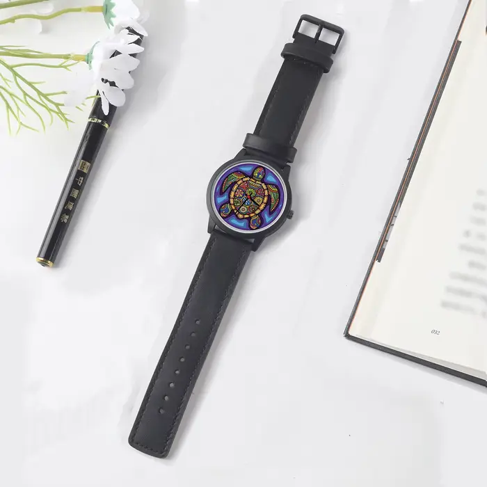 Montre-bracelet à Quartz pour hommes, magasin d'usine, batterie, tortue de mer, Design Punk Street S