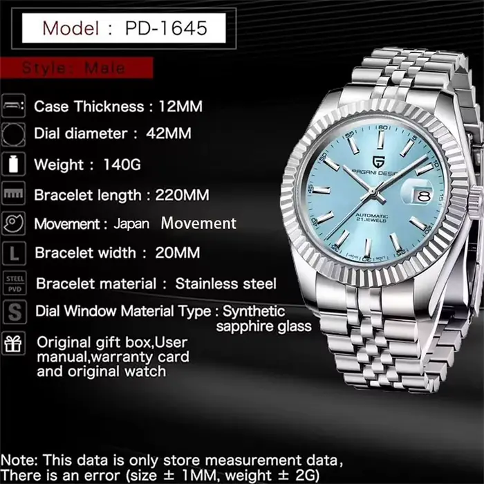 PAGANI DESIGN montre pour hommes 42mm
