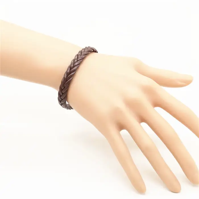 Nouveauté mode à la main noir marron tissage PU cuir Homme Femme femmes Bracelet hommes mâle bijoux accessoire