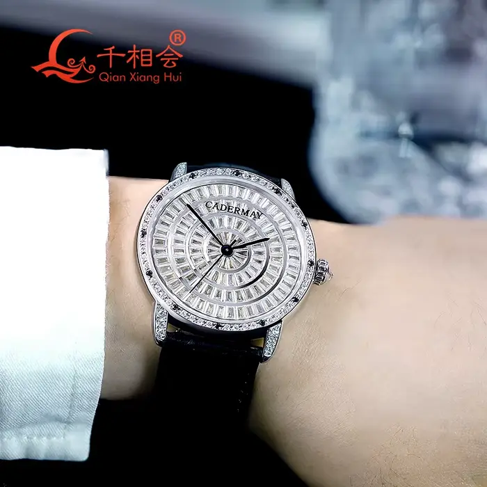 Montre-Bracelet Baguette Moissanite Complète pour Homme