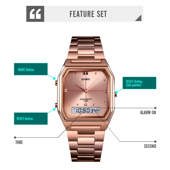SKMEI mode Sport 3 temps Chrono numérique montre-bracelet électronique pour hommes femmes Double affichage étanche