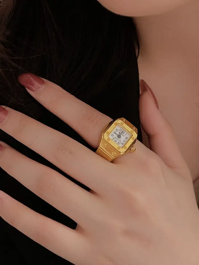 Mini montre Vintage avec bague ronde et créative