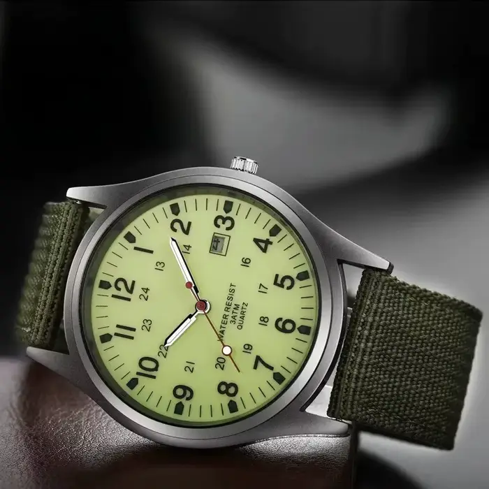 Montres pour hommes aiguilles lumineuses horloge de luxe sport militaire Date montre-bracelet à Quartz