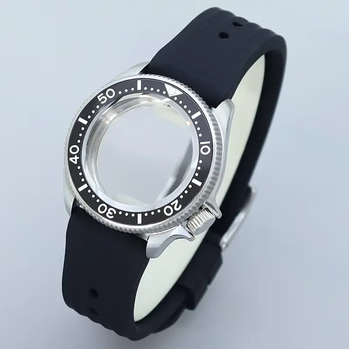 Boîtier de montre couronne à vis argentée 3.8 heures, 38mm pour Seiko Nh35 Nh36 Nh72, boîtier de mou