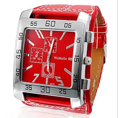 Montre-bracelet carrée à quartz pour femme large bracelet cuir élégante mode décontracté occasions spéciales femmes