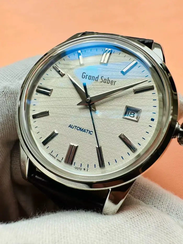 Montre rétro DRADIC automatique homme avec affichage de la date cadran multicolore bracelet en cuir pour occasions professionnelles et personnelles
