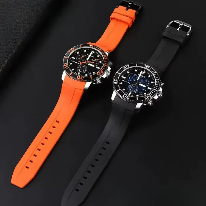 Bracelet de montre en caoutchouc silicone durable résistant à la transpiration pour Tissot SEASTAR Series unisexe occassions spéciales confortable et élégant