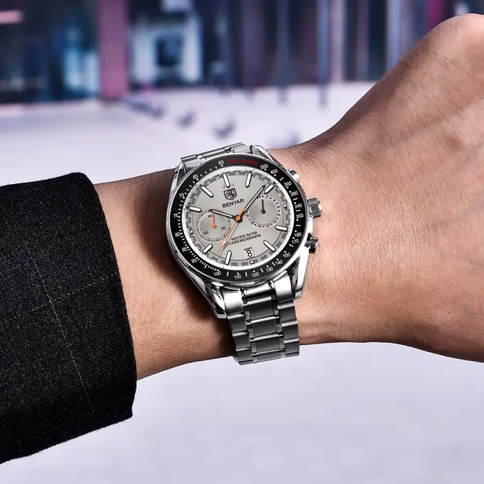 BENYAR hommes montres 2025 Top marque de luxe Quartz chronographe montre automatique