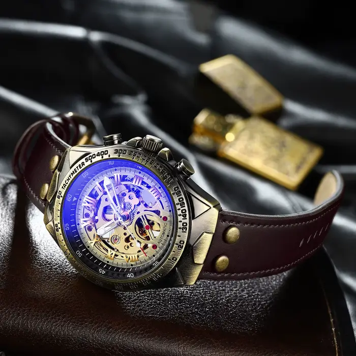 BINBOND A275 montre mécanique automatique originale pour hommes étanche rétro Tourbillon verre de cristal