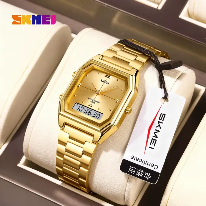SKMEI mode Sport 3 temps Chrono numérique montre-bracelet électronique pour hommes femmes Double affichage étanche