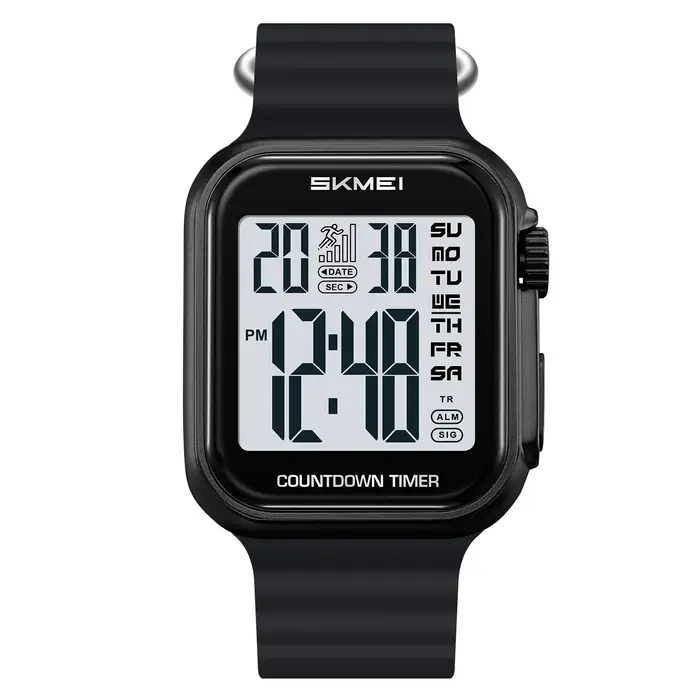Montre électronique carrée étanche pour homme