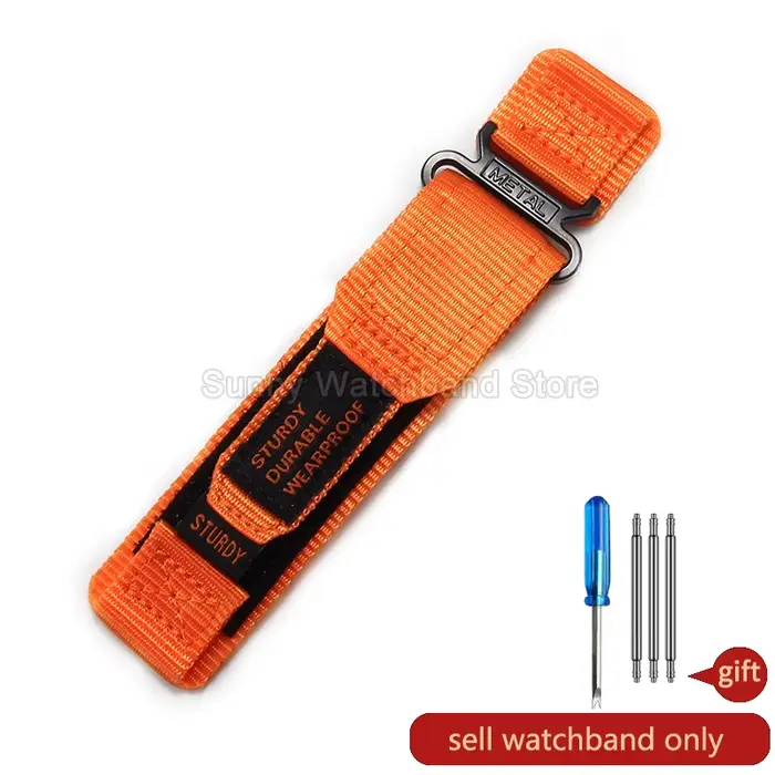 Bracelet de montre en nylon de qualité supérieure avec fermeture Velcro, style lettre, 22 20 mm pour
