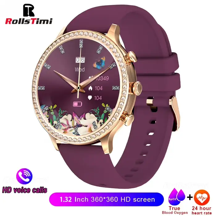 Montre intelligente de luxe étanche pour femme, appel Bluetooth, pression artérielle, sport personna