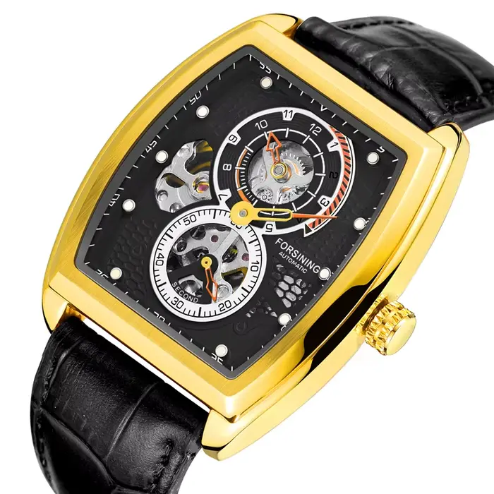 FORSINING-Montre-bracelet mécanique automatique étanche pour homme, design carré, mode de luxe, 2025