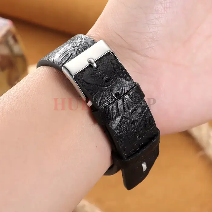 Vintage véritable 20 22mm rétro imprimé motif peau de vache Bracelet de montre bracelets pour Seiko