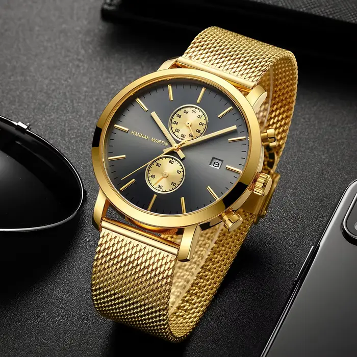 Montre pour hommes en acier inoxydable avec cadran multifonctionnel