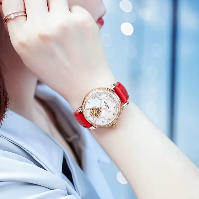Carnival-Montre mécanique en diamant pour femme