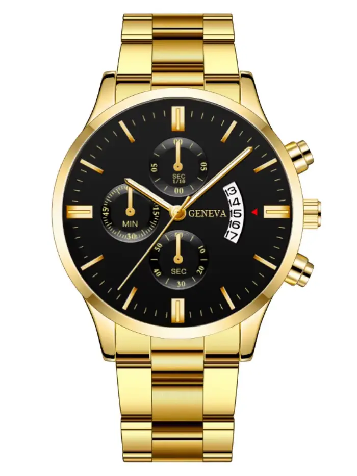 Montre à quartz avec bracelet en acier