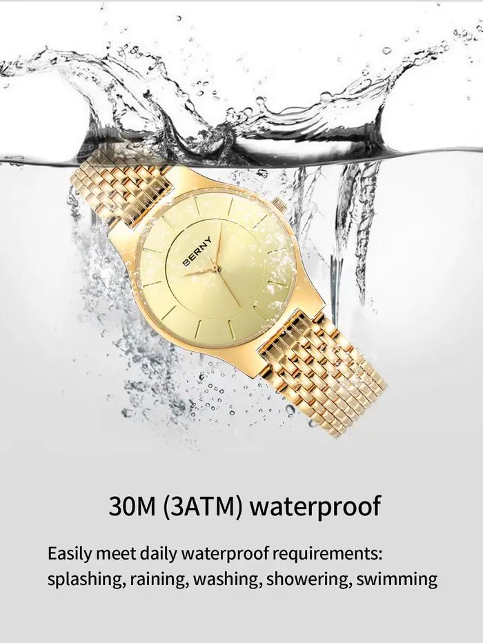 Montre Quartz Homme Or Mode Ultra Fine Boîtier en Titane Occasions Spéciales