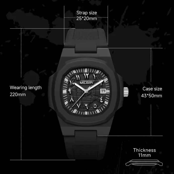 Montre MEGIR à Quartz Style Affaires Résistante à l'Eau Occasions Spéciales Hommes