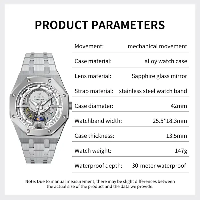 RHOTUS Montre mécanique automatique pour homme