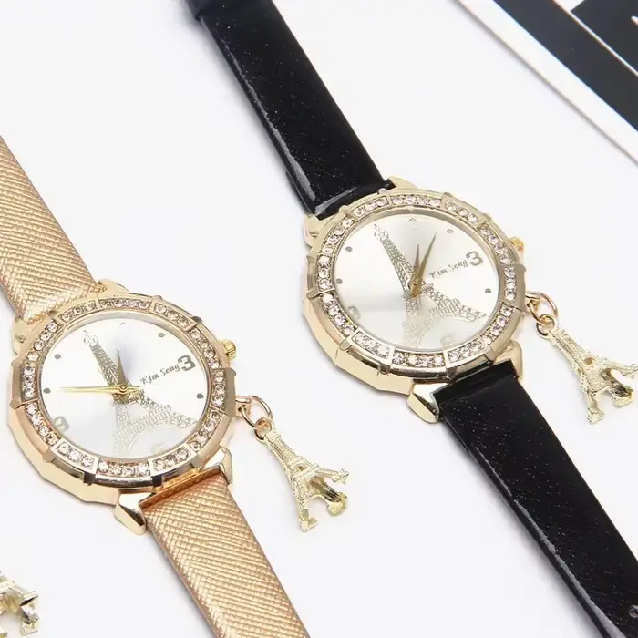 Offres spéciales femmes montre-bracelet mode tour Eiffel en acier inoxydable montres à Quartz femme horloge