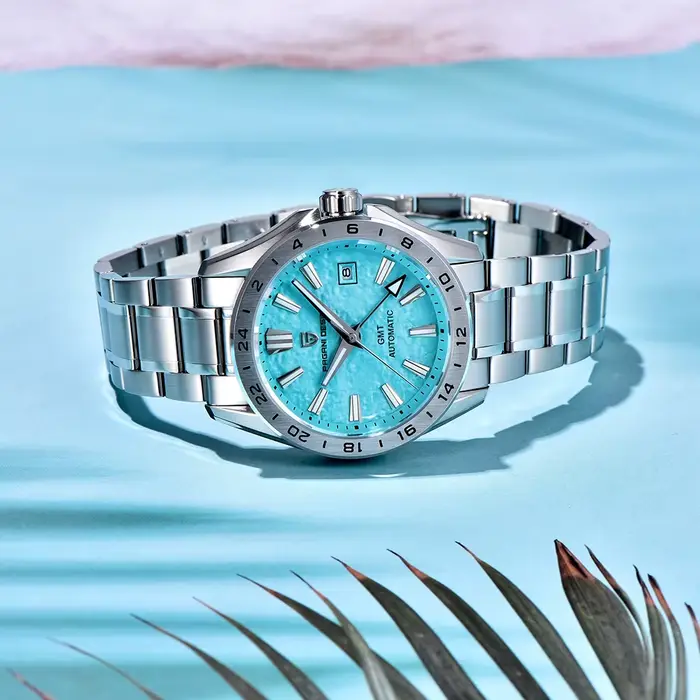 Montre mécanique en verre saphir pour homme