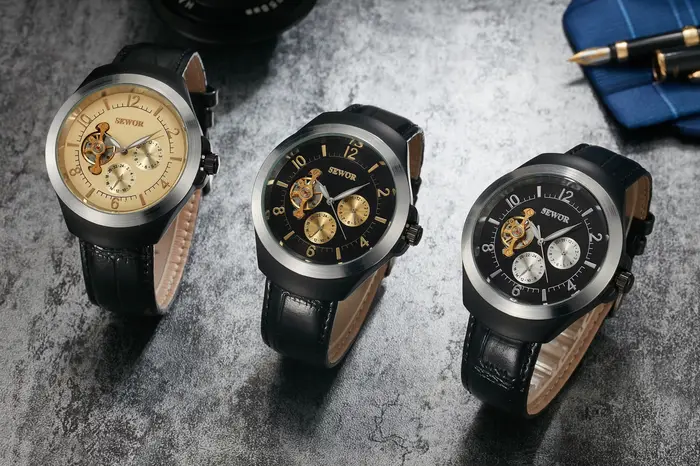 Montre mécanique automatique à remontage automatique pour homme