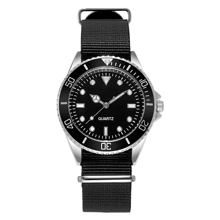 Montre de Style plongeur, mouvement japonais, lunette rotative, bracelet en tissu, cadran 40mm