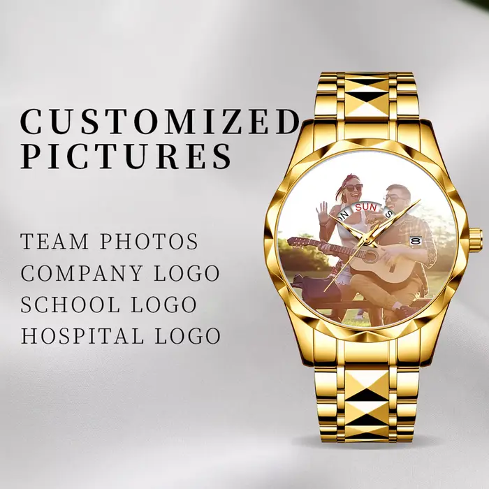 Montre-bracelet personnalisable pour femme avec image personnalisée : élégante
