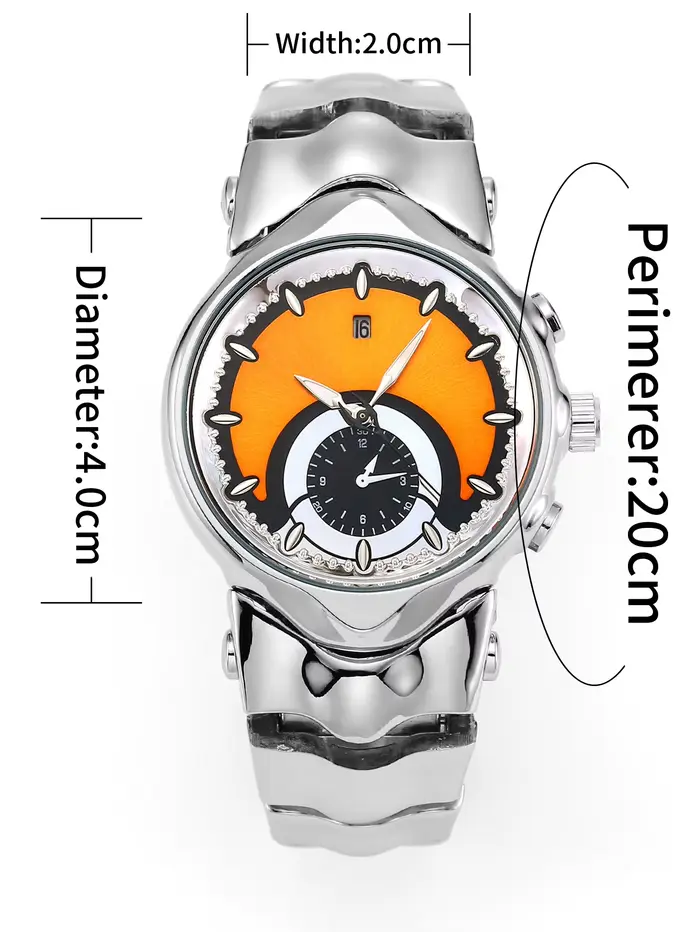 Montre pour homme à cadran bicolore avec bracelet unique en acier inoxydable rétro et haut de gamme