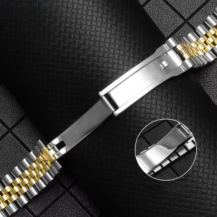 Bracelet de montre en acier inoxydable pour homme et femme couleur beige blanc noir bleu rose noir blanc gris de charbon styles traditionnels robustes pour activités sportives et soirées chic