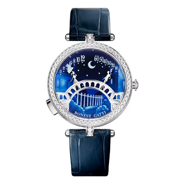 Montre pour femme BONEST GATTI : Design pont d'amoureux étoilé allemand avec cadran lumineux, luxe a