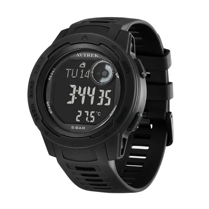 Montre numérique AVTREK pour homme avec boussole et podomètre résistante à l'eau pour activités outdoor et sports de plein air