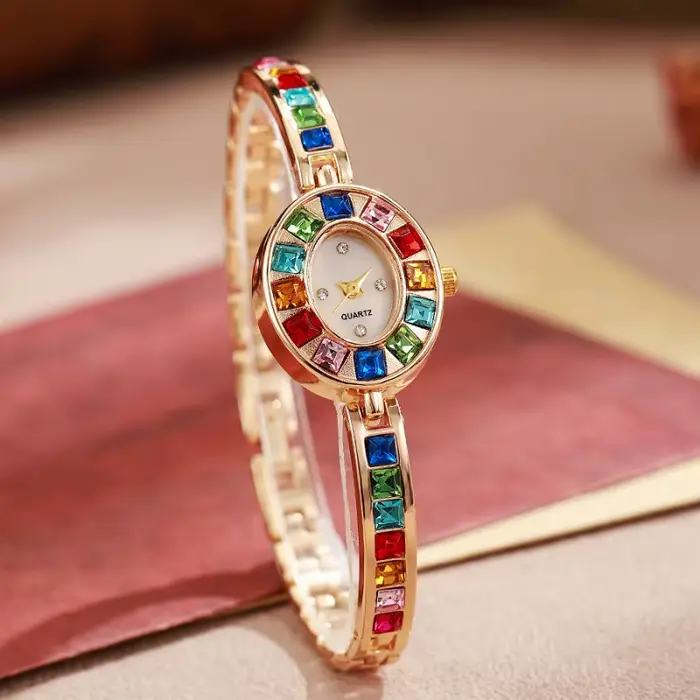 Mode strass femmes montre cadran carré dames montres à Quartz Bracelet bande montres