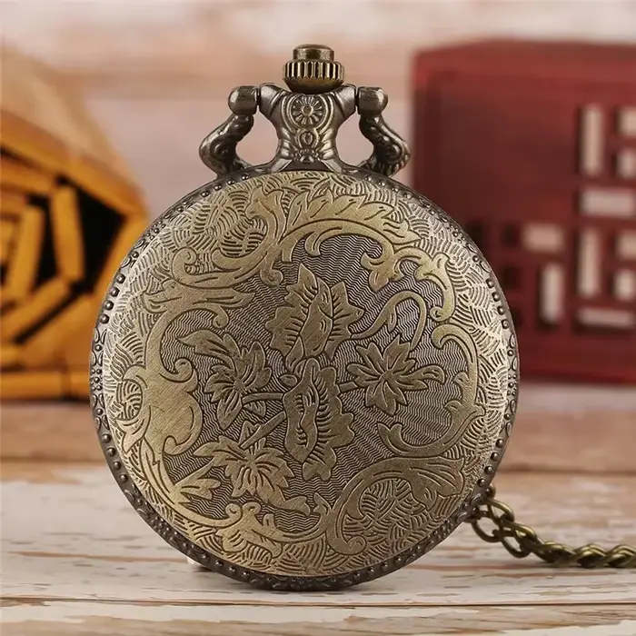 Montre de poche ancienne mode homme indien Design rétro mouvement à Quartz horloge pour hommes femmes avec pull collier chaîne reloj