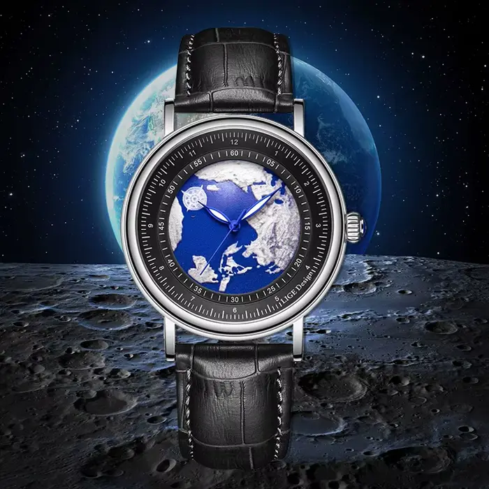 Montre à Quartz Tendance Homme Résistante à L'eau Avec Bracelet en Cuir Occasions Spéciales